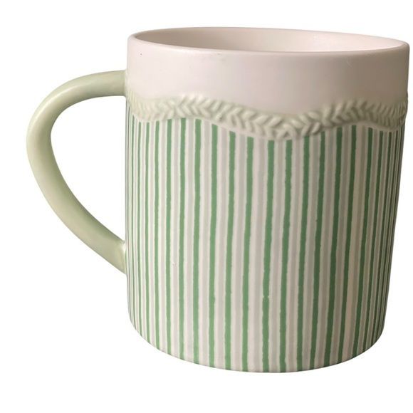 West Elm Green and Cream Ceramic Mug - Picture 2 of 4